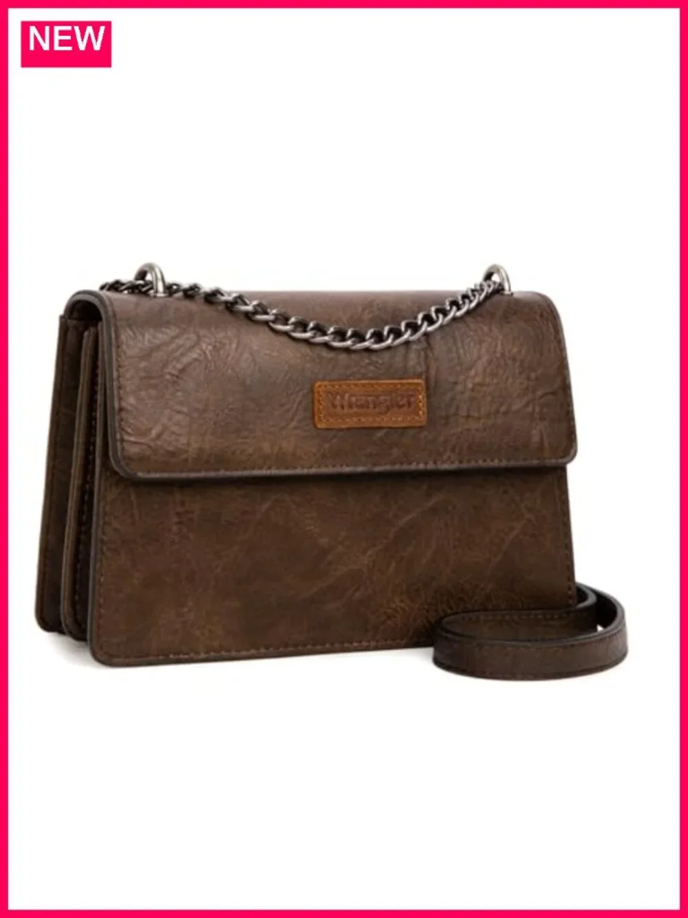 Faux Leather Crossbody Purse with Chain Strap Clutch Wallet